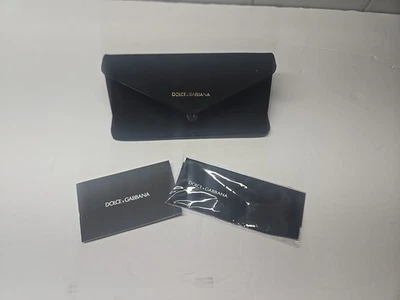 DOLCE & GABBANA NEGRO AUTÉNTICO GAFAS GAFAS GAFAS DE SOL ESTUCHE CON TELA Foto 1 de 4