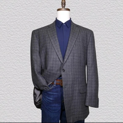 Michael Michael Kors Sport Coat Blazer Mens 48R Gray Plaid 2 Button Two Button - Image 1 of 4