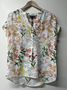 Women’s Phase Eight Top Size 10 Short Sleeve Ruched Bow Detail Floral NEW RP £69 - Picture 1 of 19