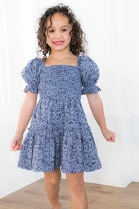 Girl's Blue Skater Dress - Picture 1 of 5