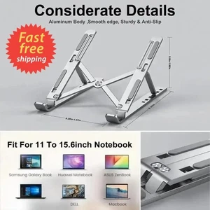 Przenośny stojak na laptopa Aluminium Notebook Wsparcie Komputer Uchwyt Macbook Air Pro - Zdjęcie 1 z 10