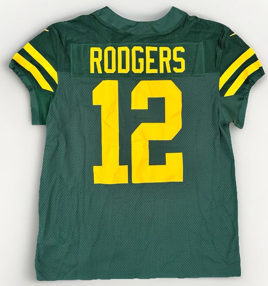 Nike Vapor Elite Green Bay Packers NFL Aaron Rodgers Throwback Jersey Size 44