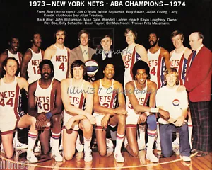 1973-74 NEW YORK NETS ABA BASKETBALL CHAMPS 8X10 TEAM PHOTO DR J JULIUS ERVING - Picture 1 of 1