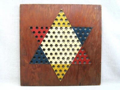 Vintage Chinese Checker Board Folk Art, Primitive Gameboards - Image 1 of 3