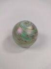 Vintage Robert Hamon Iridescent Swirl Glass Paperweight 2.5" R H Hot Stamp