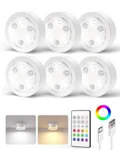 EZVALO Puck Lights with Remote,1200mAh Rechargeable Tap Light,RGB LED Display... - Picture 1 of 8