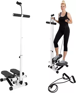 Mini Stair Stepper with Handlebar & Resistance Bands, Stepper for Exercises, Adj - Picture 1 of 8