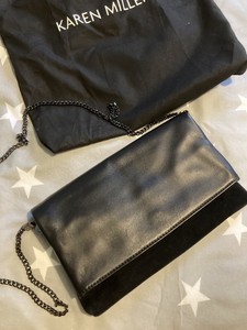 karen millen leather regent chain bolsa black