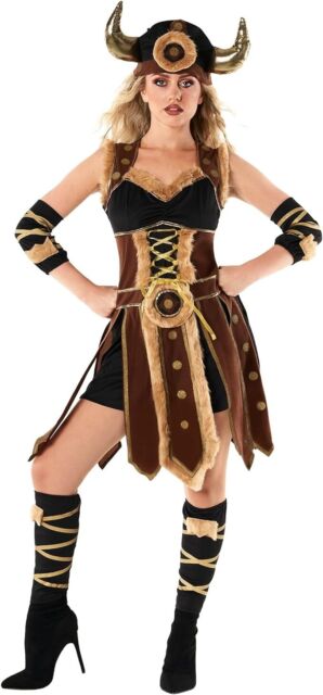 Vestido De Fantasia Feminino Viking Warrior Princess Tamanho