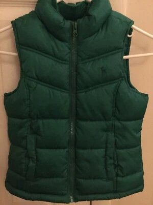 Niñas/Unisex S Antiguo Chaleco Hinchado Forrado Verde Azul Marino S/L Suavemente Usado Foto 1 de 2