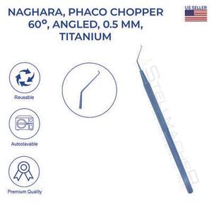 Nagahara Phaco Chopper, ángulo 60°, 0,5mm, longitud total 12,5cm - Imagen 1 de 3