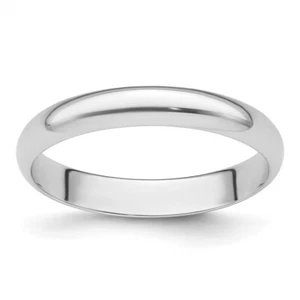 Platinum 3mm Round Wedding Band Ring Gift for Men Size 10 - Picture 1 of 5