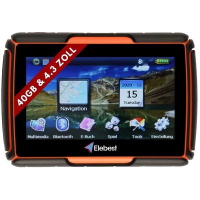 RIDER W4 Elebest 4,3 Zoll Navi GPS Navigationsgerät Motorrad-Navi Motorrad Navigation