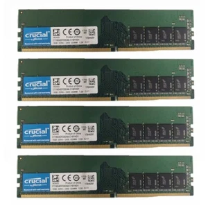 Crucial 4x16GB 1RX8 PC4-2400T DDR4 19200MHz 288Pin UDIMM Desktop Memory RAM、 - Picture 1 of 4