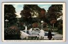 Saratoga Springs NY-New York, Fountain In Italian Garden Vintage c1919 Postcard