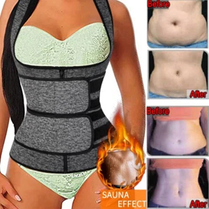 Women's Gym Waist Trainer Body Shaper Sports Neoprene Sauna Sweat Vest Shapewear - Picture 1 of 41