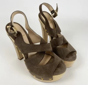 Fendi  Suede Brown Women's Sandals Shoes Sz 36.5 - Picture 1 of 2