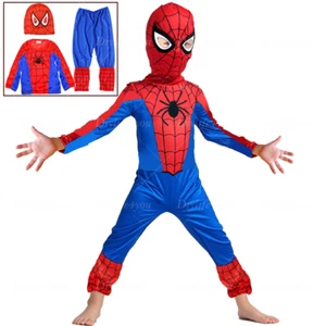 Kids Boys Spiderman Fancy Dress Jumpsuit Cosplay Costume Party Bodysuit 3-7 Age - Picture 1 of 17