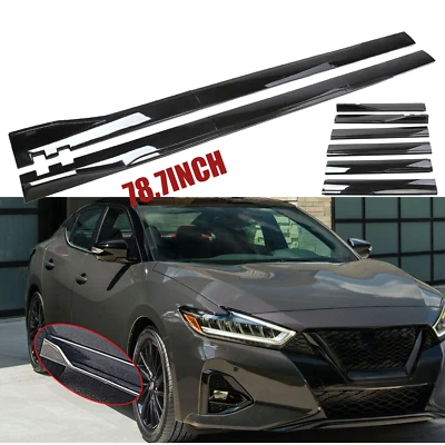 Side Skirt Extension Splitter Spoiler Lip 2m/78.7inch Glossy For Nissan Maxima - Image 1 of 4