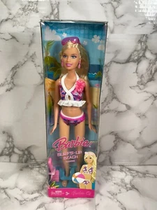 BARBIE Surf's-Up Beach Doll 2007 Mattel L9544 Pink Purple Bikini NIB NEW - Picture 1 of 4