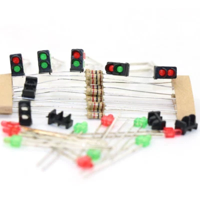10 sets Target Face With Red Green LEDs Railway Dwarf Signal N Z Scale 2 Aspects - Image 1 of 4