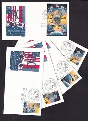 1992 Space Accomplishments US Russia Sc 2631-2634 2634a set of 5 Artmaster - Image 1 of 2