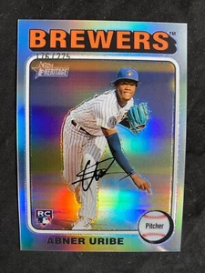 2024 Topps Heritage Chrome Silver Refractors #160 Abner Uribe RC HN 176/225 - Bild 1 von 2