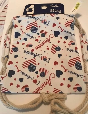 Mochila Anna & Ava Patriótica ”I ❤️ America” Roja Azul Blanca Soho Sling Nueva con Etiquetas Foto 1 de 4