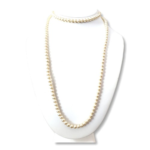 OFF WHITE Collana Legata Extra Lunga Vintage Roaring Twenties Faux Off Bianco Crema