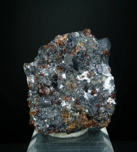 Spessartine Garnet on Galena / Broken Hill Mine, Australia / Rare Mineral Crysta - Picture 1 of 6