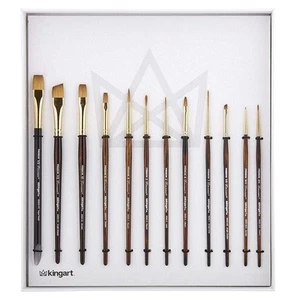 1010F Premium 12 Pc. Finesse Series Watercolor Artist Brush Set, Synthetic Ko... - Picture 1 of 9