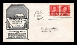 DR JIM STAMPS US COVER JOHN G WHITTIER FAMOUS AMERICANS FDC ANDERSON CACHET - Picture 1 of 2