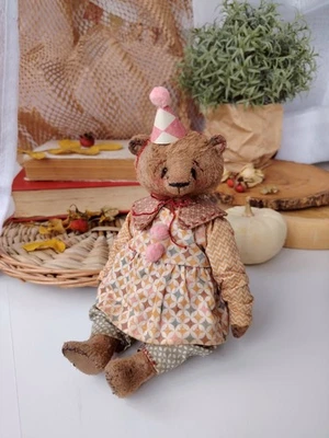 Artist Teddy Bear Vintage Style Their Friends Circus OOAK Jointed NatalitaArt - Image 1 of 4