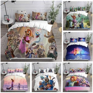 Cosplay Zootopia 2 Animals 3D Duvet Cover Bedding Set Pillowcase Quilt Single - Picture 1 of 36