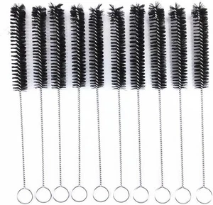 yueton?Pack of 10 Black Nylon Tube Pipe Nozzle Brush Dia 10mm with Wire  - Picture 1 of 6