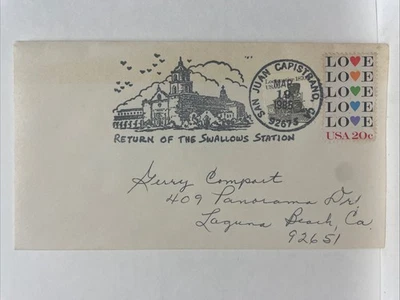 Return of the Swallows Station Mail Cover FDC - San Juan Capistrano, CA (1985) - Image 1 of 2