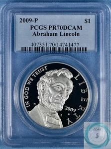 2009-P Proof Lincoln Commemorative Silver Dollar PCGS PR70DCAM - Perfect Detail - Picture 1 of 12