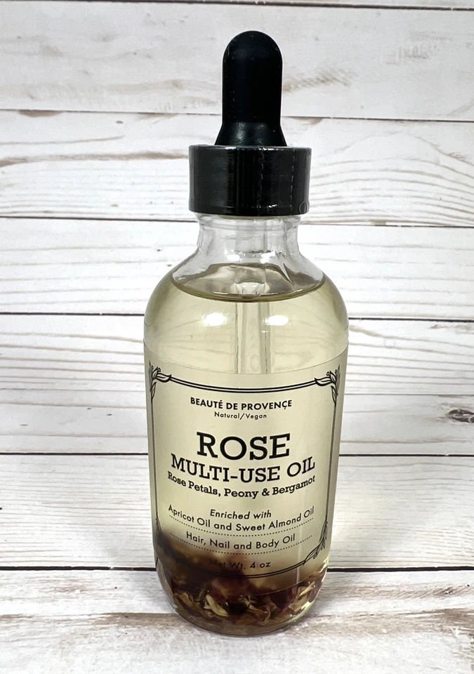 Rose Multi-use Oil for Face Body and Hair - Organic Blend 4 Oz 7mh