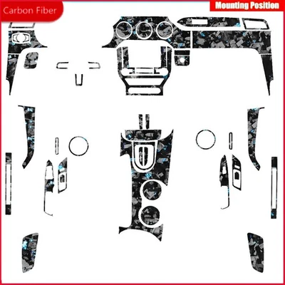 60PCS Blue Forged Carbon Fiber Full Interior Trim Kits For Ford Mustang GT 15-22 Foto 1 de 4