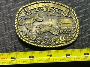 Clyde Co-Op Assn - Gary Hawk - Fibbia per cintura ornata agricoltura vintage - Foto 1 di 2
