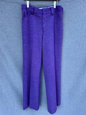 Vintage 1970's Levi's for Gals Purple Wide Leg Sta-Prest Pants Sz 28 - Image 1 of 4