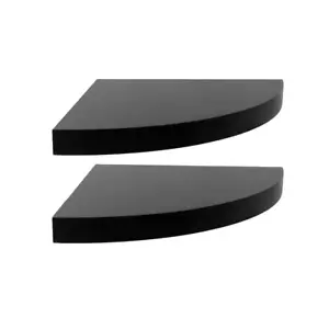 Mainstays 9.45" round Corner Decorative Floating Shelf, Set of 2, Black - Picture 1 of 4