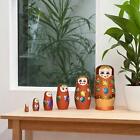 6Pcs Wooden Russian Nesting Doll Handmade Stacking for Home Easter Halloween