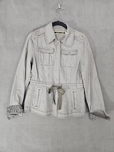 Anthropologie Daughters Of The Liberation graue leichte Military Jacke Boho Gr. 4  - Bild 1 von 13