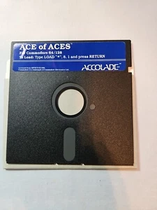 Ace of Aces 5.25" Video Game Commodore 64 / 64C / 128D / 128 / Tested! Works! - Picture 1 of 4