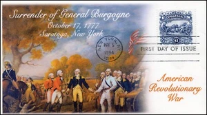 AO-2590,1994,Surrender of Gen John Burgoyne, Add-on Cachet, SC 2590, $1 postage - Picture 1 of 1