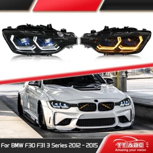 For 2012-2015 BMW F30 328i 335i Sedan LED DRL 2 Projector Headlights Sequential - Picture 1 of 18