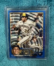 2023 Topps Chrome Christian Yelich Blue Sonar Refractor /125 Rookie RC. Brewers.