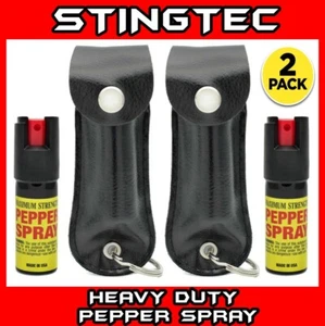 Black PEPPER SPRAY Maximum Strength + Holster Case Self Defense Security - Picture 1 of 3