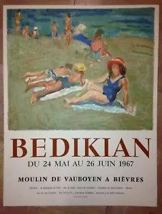 BEDIKIAN AFFICHE LITHOGRAPHIEE ORIGINALE EXPOSITION 1967 MOULIN DE VAUBOYEN - Imagen 1 de 1